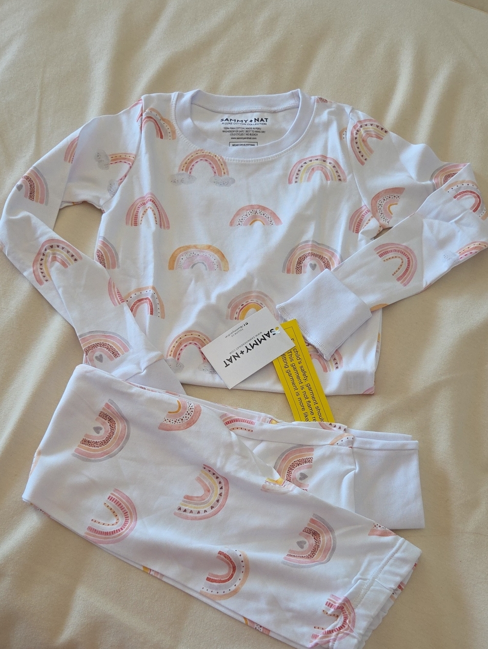 NWT Sammy + Nat Two Piece Pajama Set with Zambian Rainbow Print 10
